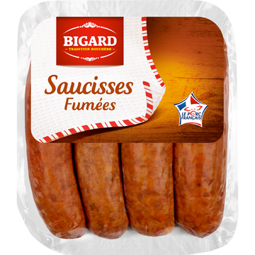 Bigard Saucisse Fumée, Bigard France, X8 Soit 720g
