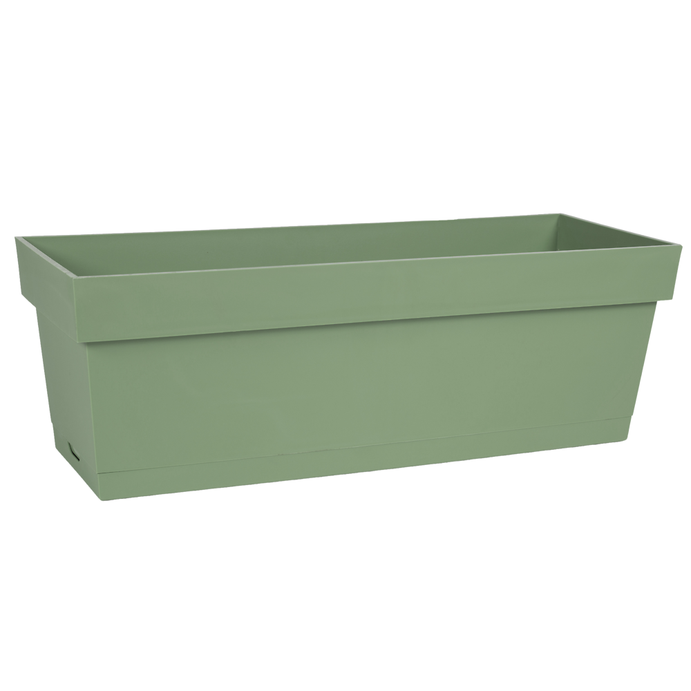 Jardinière Toscane Avec Plateau – 50 X 18 X 16,7 Cm, Vert Laurier, Polypropylène, Fabriquée En France - 2