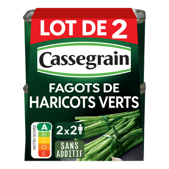 Image de Haricots verts Extra-Fins fagots Trésor Gourmandises CASSEGRAIN - 2 boîtes de