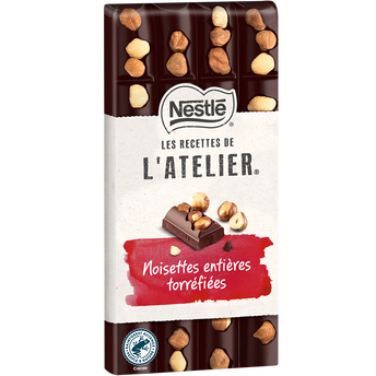 Image de Chocolat noir noisettes torréfiées NESTLE L'ATELIER - Tablette