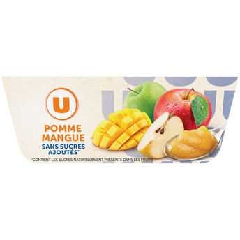 Image de U
Coupelles compote pomme mangue sans sucre ajouté