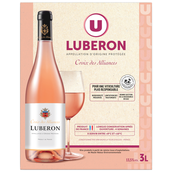 Image de U
Vin rose Lubéron AOP rosé Croix des Alliances, BIB 3