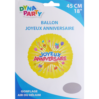 Image de Ballon Joyeux Anniversaire, 45cm