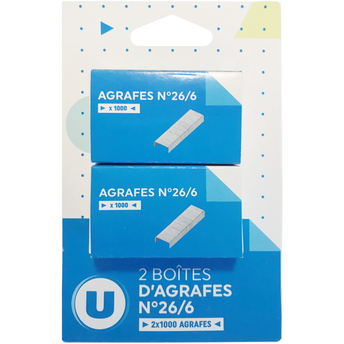 Image de U
Agrafes n°26/6, 2 boites de 1000
