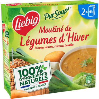 Image de Soupe mouliné aux légumes d'hiver, pomme de terre, poireaux et lentilles LIEBIG, 2 briques de