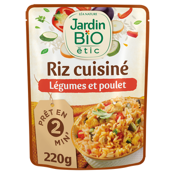 Image de Riz cuisiné légume poulet bio JARDIN BIOLOGIQUE