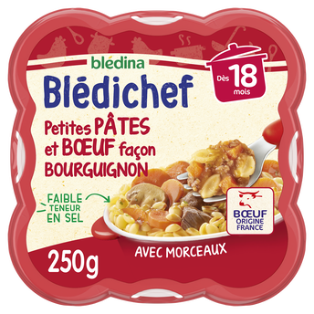 Image de Plat bébé légumes pâtes boeuf bourguignon dès 18 mois BLEDICHEF BLEDINA