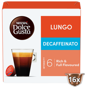 Image de Café capsules NESCAFE LUNGO DECAFFEINATO N°6 - Brésil - Colombie - compatible DOLCE GUSTO
