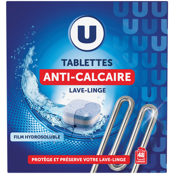 Image de U
Tablettes compactes anticalcaire pour lave-linge  x48 soit