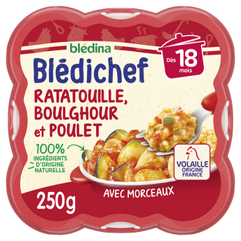 Image de Plat bébé ratatouille boulghour poulet dès 18 mois BLEDICHEF BLEDINA