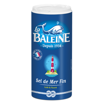 Image de Sel fin iodé et fluoré LA BALEINE, boîte verseuse de