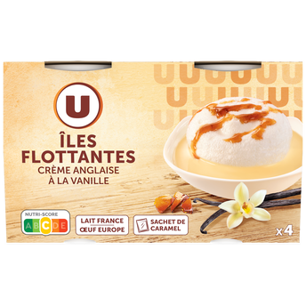 Image de U
Dessert Ile Flottante et sachet caramel - 4 pots de