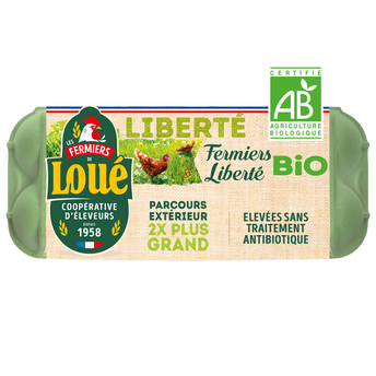Image de Oeufs bio Plein air calibre moyen LOUE - Boîte de