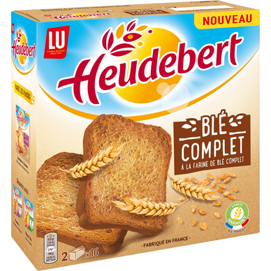 Biscottes Blé complet HEUDEBERT - Paquet de 32 tranches - 280g - Super U,  Hyper U, U Express 