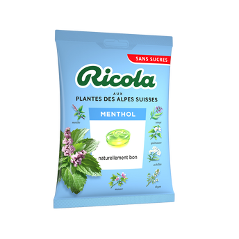 Image de Menthol bonbons suisses aux plantes sans sucre avec édulcorant RICOLA,sachet de