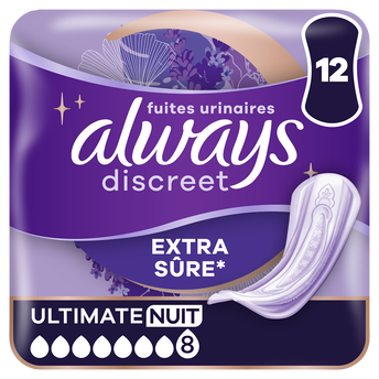 Image de Serviettes fuites urinaires ALWAYS DISCREET Ultimate Nuit