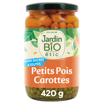Image de Petits pois très fins et carottes à l'étuvée JARDIN BIO - Bocal