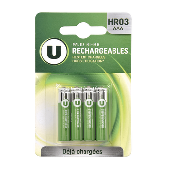 Image de U
Piles rechargeables, hr03 800 mah, 4