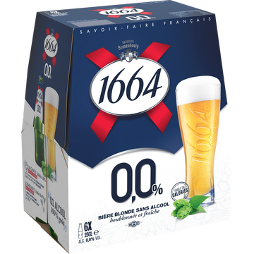 Kronenbourg Bière Blonde Sans Alcool 1664, Pack De 6x25cl