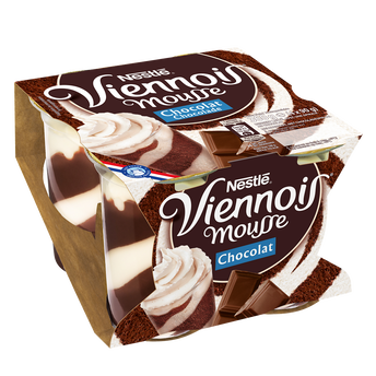 Image de Mousse Liégeoise Chocolat VIENNOIS - 4 pots de