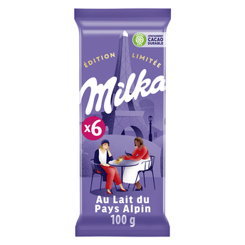 Image de Chocolat au lait du Pays Alpin MILKA - 6 tablettes de