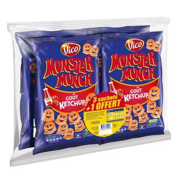 Monster Munch Monster Munch Ketchup, 3 X 85g + 1 Offert