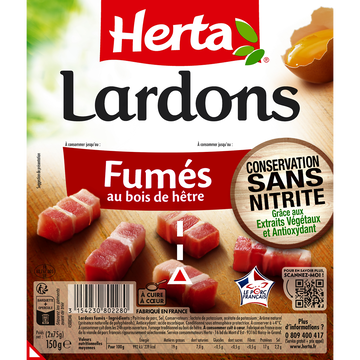 Herta Herta Lardons Fumés Csn Sécables 2x75g