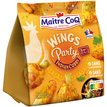 Maître Coq Wings Party Indian Curry, Maitre Coq, Sac, 400g