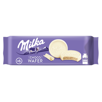 Image de Biscuits gaufrettes enrobés au chocolat blanc supreme MILKA - Paquet de