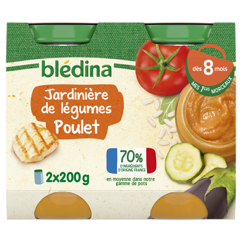 Image de Petits pots bébé aux légumes poulet dès 8 mois BLEDINA