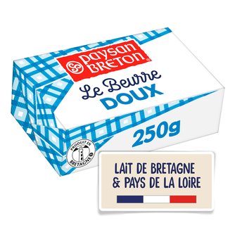 Image de Beurre moulé doux PAYSAN BRETON, 80%MG, plaquette de