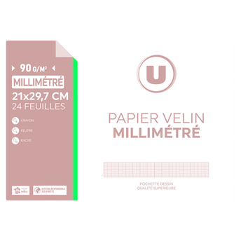 Image de U
Pochette papier milimétré A4 90g 24