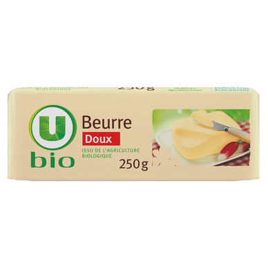 Beurre doux 82%mg, plaquette de 250g - Super U, Hyper U, U Express