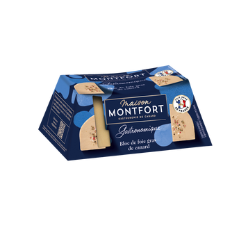 Image de Bloc de foie gras de canard, finement salé et poivré, MAISON MONTFORT,Grande Sélection, barquette