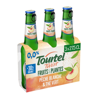 Image de Bière aromatisée pêche thé vert sans alcool TOURTEL TWIST, 0,0° - Bouteilles
