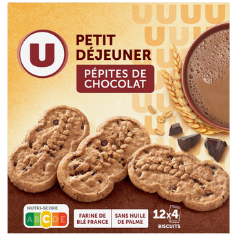 Image de U
Biscuits Petit déjeuner pépites de chocolat