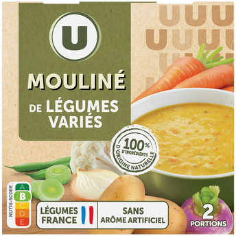 Image de U
Soupe Mouliné de légumes variés 2 briques de 30cl