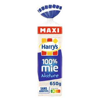 Image de Pain de mie 100% Mie Nature sans croûte Maxi sans additifs HARRYS