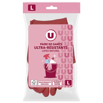Image de U
Gant ménage ultra résistant latex  taille