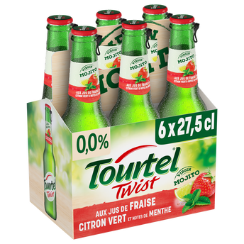 Image de Bière aromatisée fraise mojito sans alcool TOURTEL TWIST, 0,0° - Bouteilles