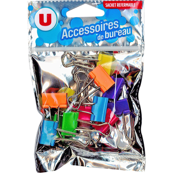 Image de U
Pince double clips 19mm, 12 unités, coloris fluos