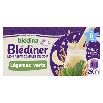 Image de Lait et céréales bébé soir aux légumes verts dès 6 mois BLEDINER BLEDINA
