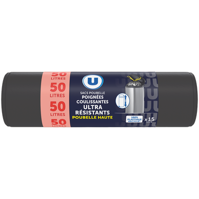 Sac poubelle ultra r sistant 100 recycl poubelle haute 15x50L