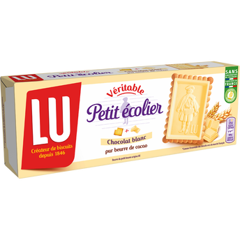 Image de Biscuits petit beurre chocolat blanc Petit Ecolier LU, paquet de