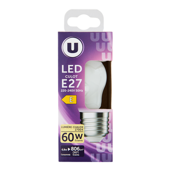 Image de U
Ampoule Led Mini ronde 60w E27 opaque lumière