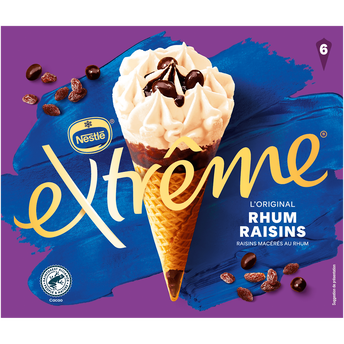 Image de Cônes glacés rhum raisin EXTREME x6