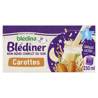 Image de Lait et céréales bébé soir aux légumes carottes dès 6 mois BLEDINER BLEDINA