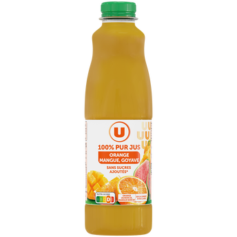 Image de U
Pur jus orange et fruits mangue goyave  bouteille de