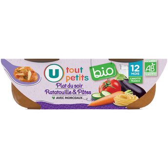 Image de U TOUT PETITS BIO
Plats bébé bols soir ratatouille pates dès 12 mois