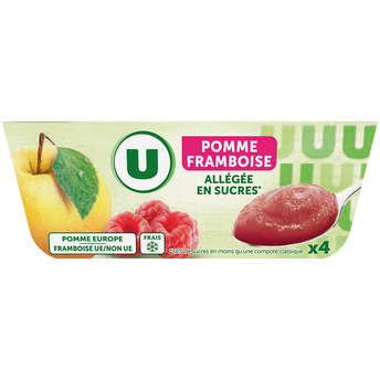 Image de U
Dessert fruitier pomme et framboise allégée en sucre